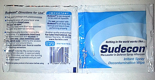 Sudecon - Pepper Spray Remediation Wipes