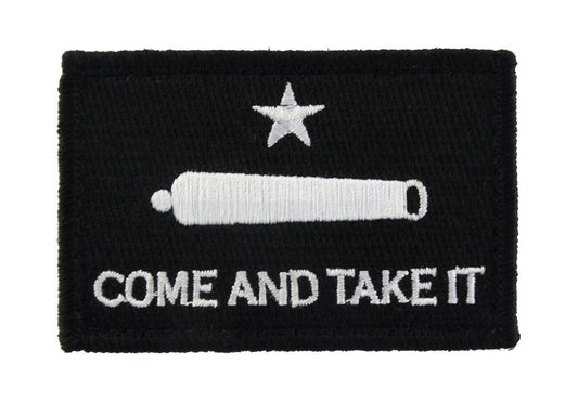 Battle of Gonzales Flag Texas Come and Take It  - Velcro Backed Fully Embroidered Patch