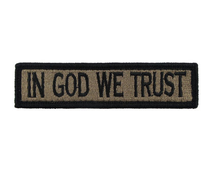 In God We Trust - Velcro Backed Fully Embroidered Patch 1 x 4