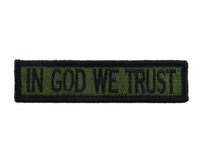 In God We Trust - Velcro Backed Fully Embroidered Patch 1 x 4