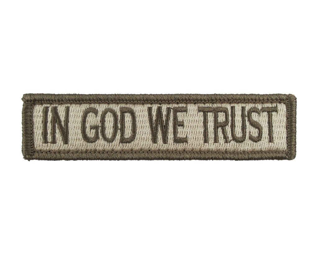 In God We Trust - Velcro Backed Fully Embroidered Patch 1 x 4