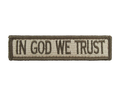In God We Trust - Velcro Backed Fully Embroidered Patch 1 x 4