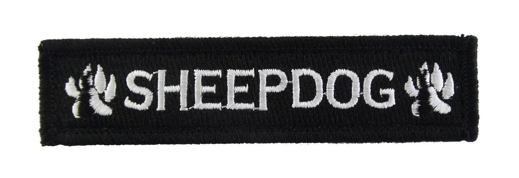 Sheepdog - Velcro Backed Fully Embroidered Patch 1 x 4