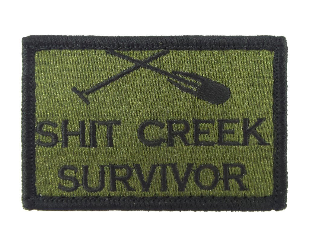 Shit Creek Survivor - Velcro Backed Fully Embroidered Patch