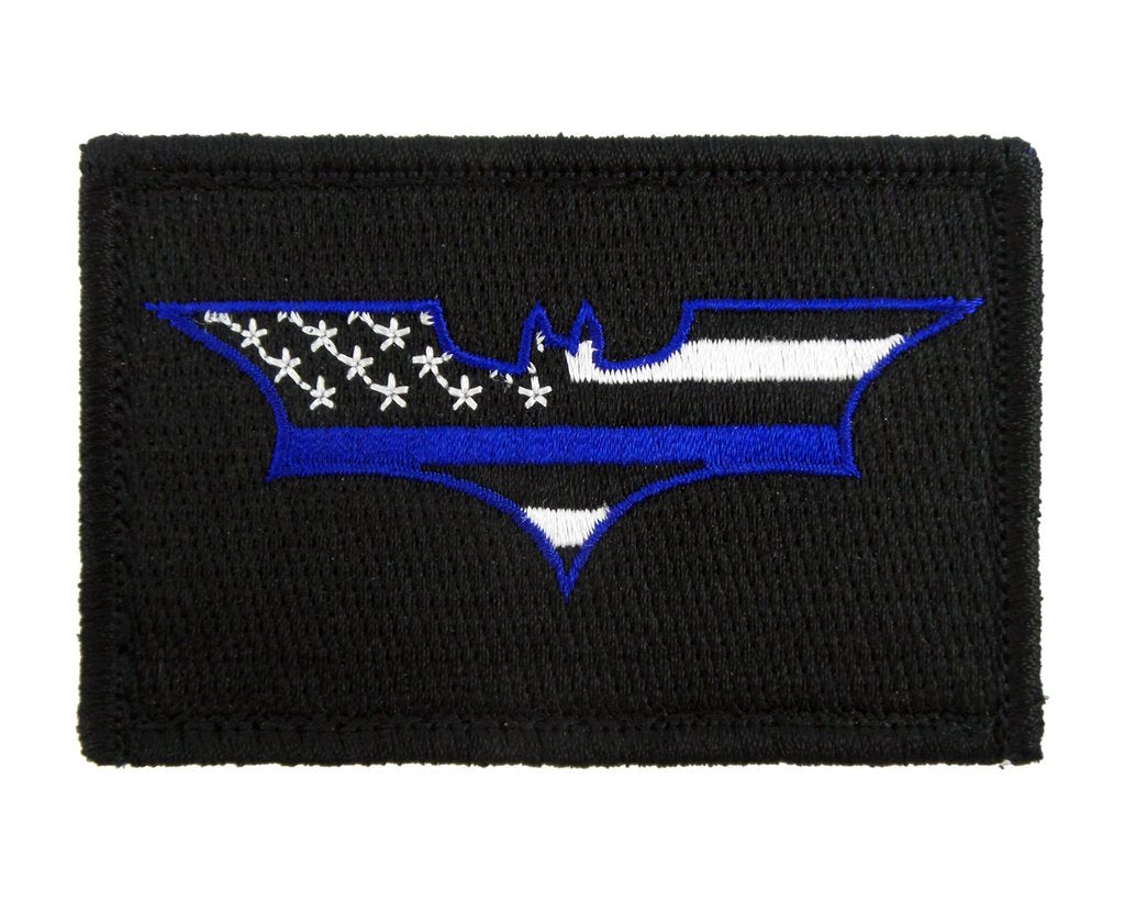 Batman Thin Blue Line - Velcro Backed Fully Embroidered Patch