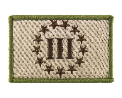 Three Percent Threeper  - Velcro Backed Fully Embroidered Patch