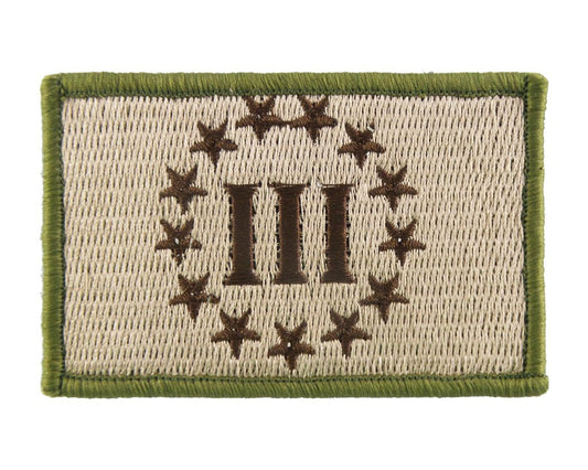 Three Percent Threeper  - Velcro Backed Fully Embroidered Patch