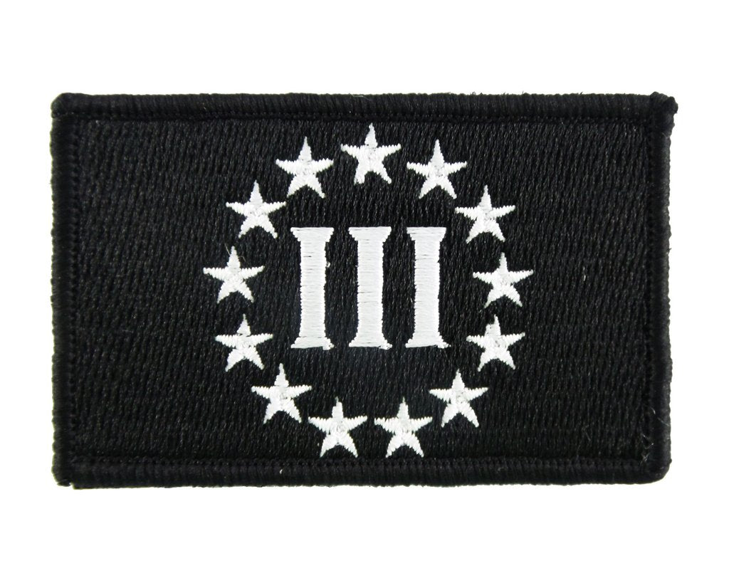 Three Percent Threeper  - Velcro Backed Fully Embroidered Patch