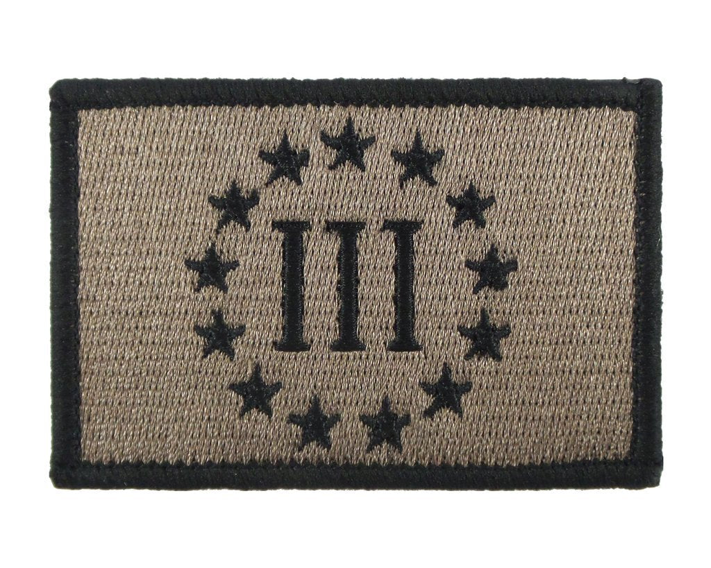 Three Percent Threeper  - Velcro Backed Fully Embroidered Patch