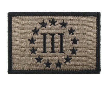 Three Percent Threeper  - Velcro Backed Fully Embroidered Patch
