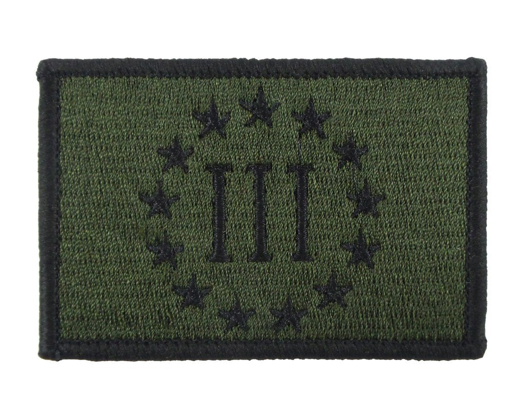 Three Percent Threeper  - Velcro Backed Fully Embroidered Patch