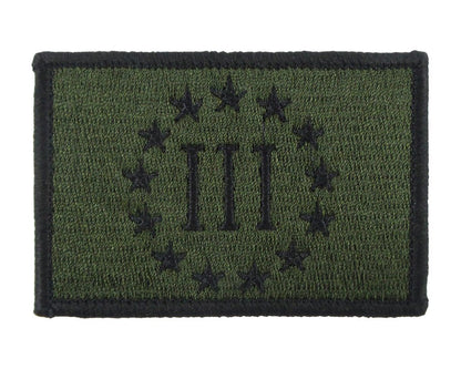 Three Percent Threeper  - Velcro Backed Fully Embroidered Patch