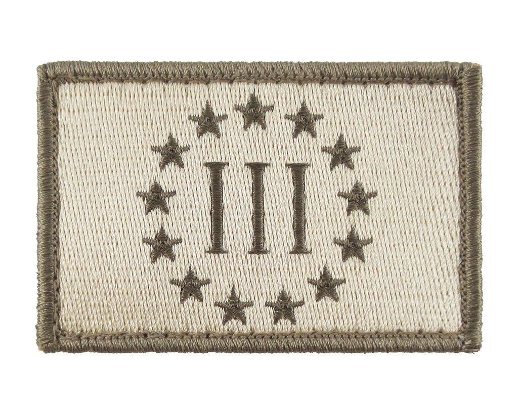 Three Percent Threeper  - Velcro Backed Fully Embroidered Patch