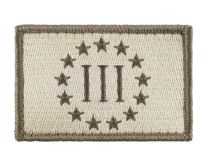 Three Percent Threeper  - Velcro Backed Fully Embroidered Patch