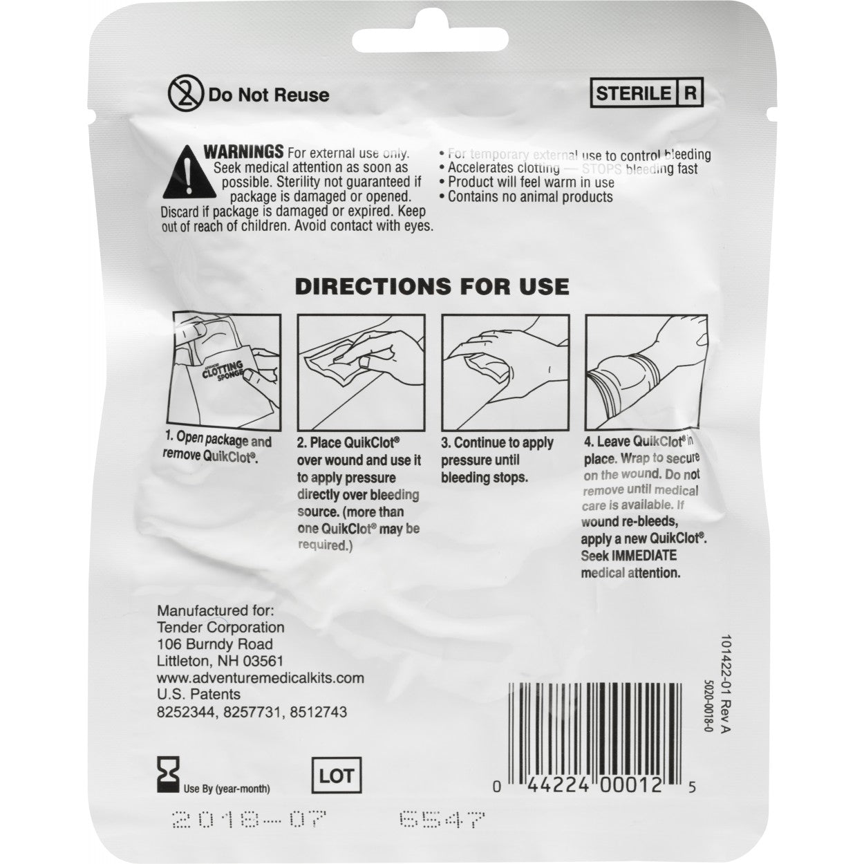 QuikClot® Advanced Clotting Sponge 50g. First Aid