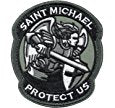 St Michael Thin Blue Line - Velcro Backed Fully Embroidered Patch